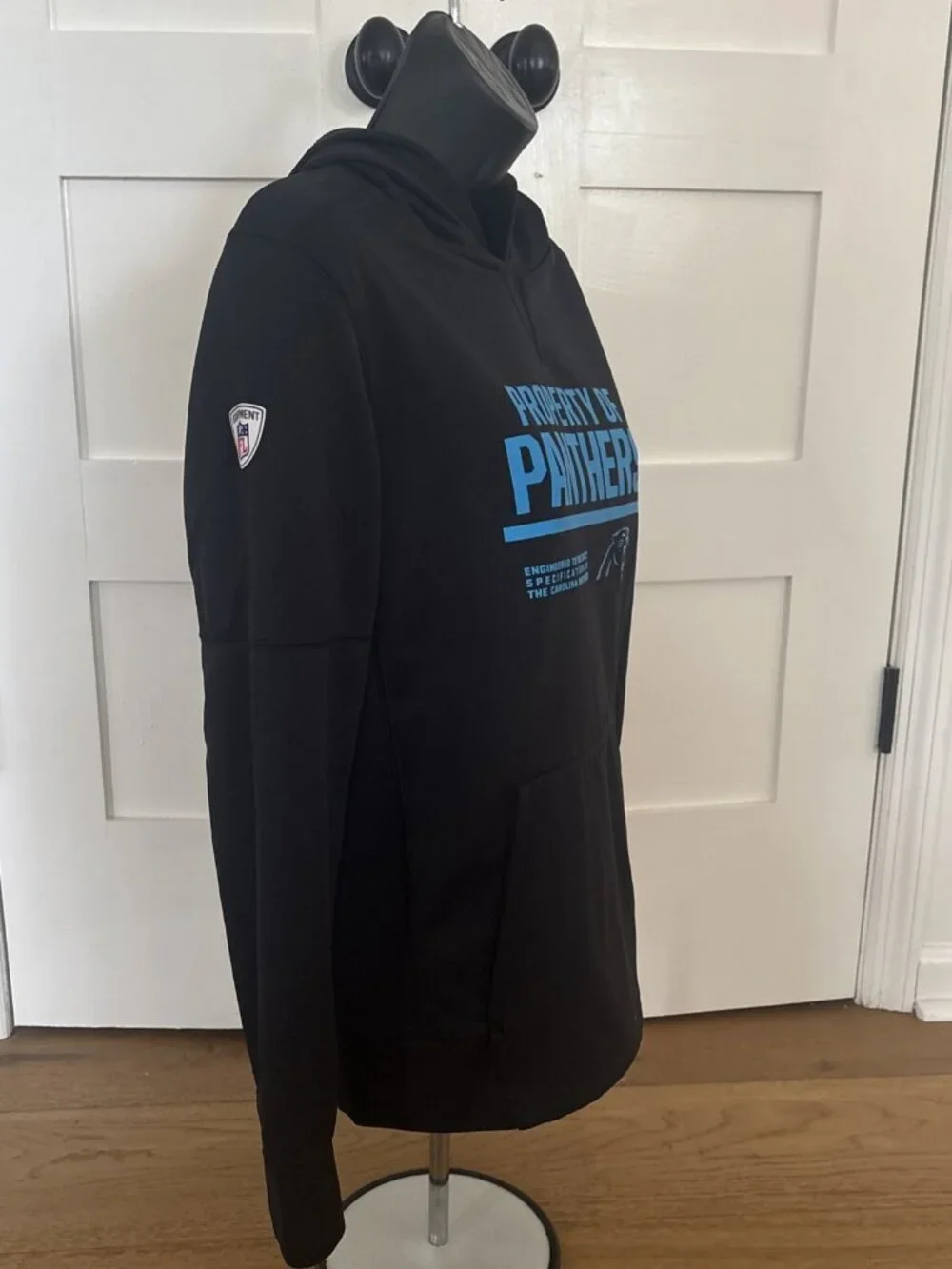 Nike Dri Fit NFL Carolina Panthers Hoodie Sweatshirt Womens’s XS/Youth Large